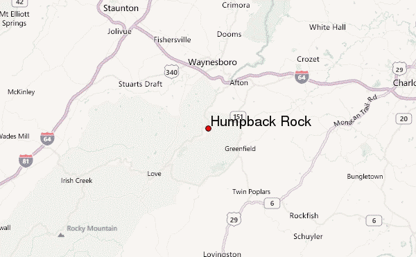 Humpback Rock Location Map
