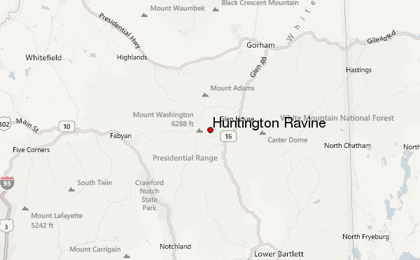 Huntington Ravine Location Map