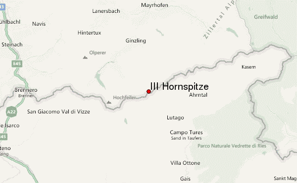 III. Hornspitze Location Map