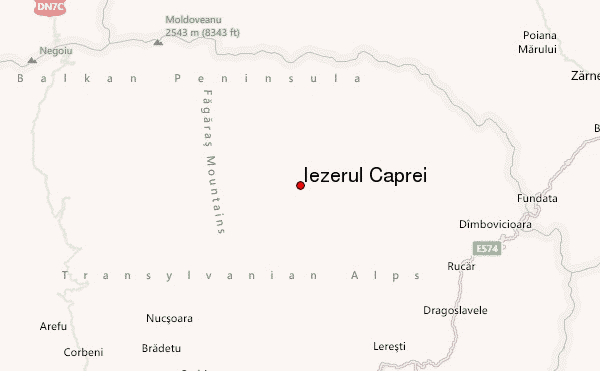Iezerul Caprei Location Map