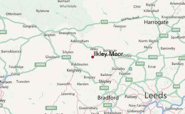 Ilkley Moor Location Map