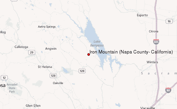 Iron Mountain (Napa County, California) Location Map
