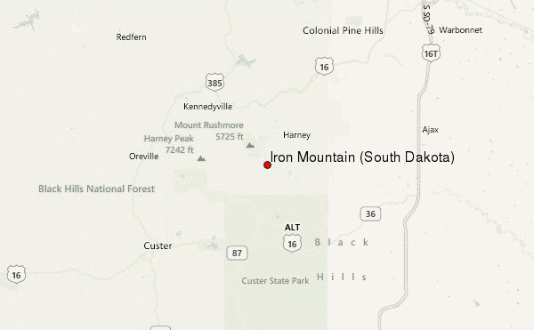 Iron Mountain (South Dakota) Location Map
