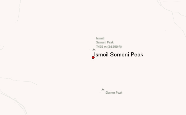 Ismoil Somoni Peak Location Map