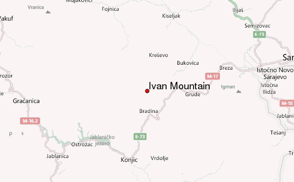 Ivan Mountain Location Map