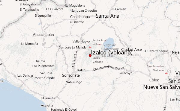 Izalco (volcano) Location Map