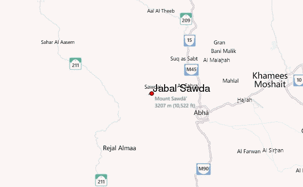 Jabal Sawda Location Map
