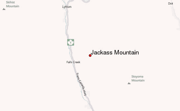 Jackass Mountain Location Map
