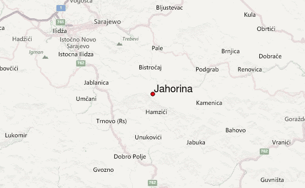 Jahorina Location Map