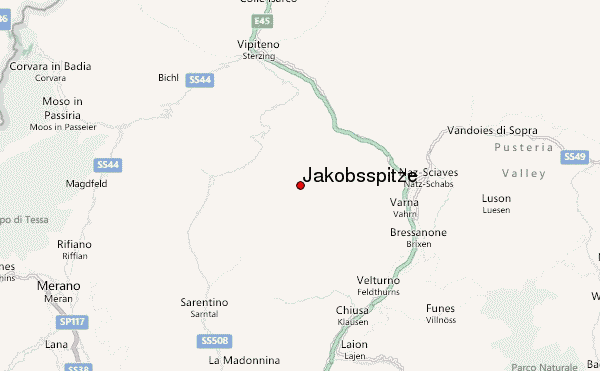 Jakobsspitze Location Map