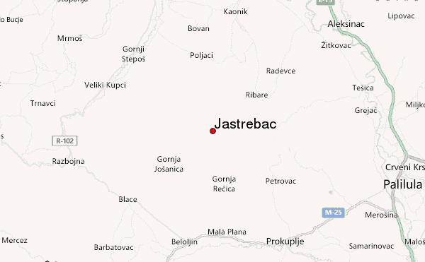 Jastrebac Location Map