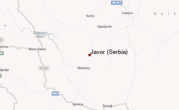 Javor (Serbia) Location Map