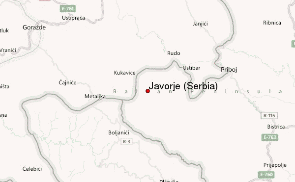 Javorje (Serbia) Location Map