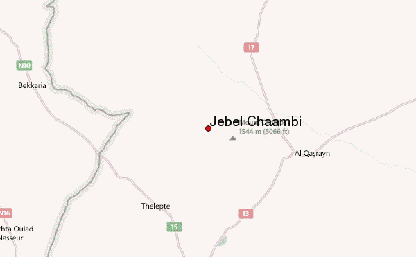 Jebel Chaambi Location Map