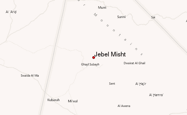 Jebel Misht Location Map