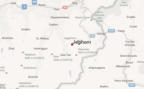 Jegihorn Location Map
