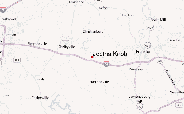 Jeptha Knob Location Map