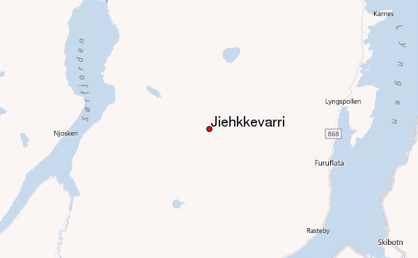 Jiehkkevarri Location Map