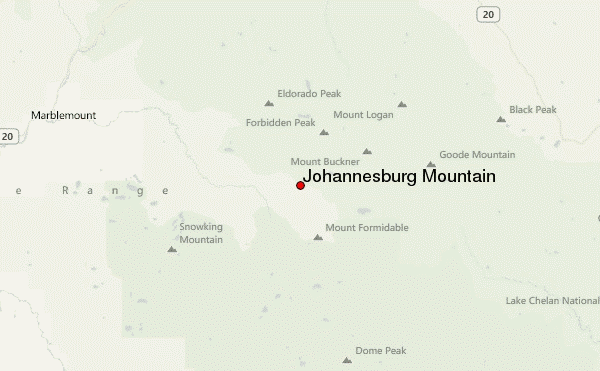 Johannesburg Mountain Location Map