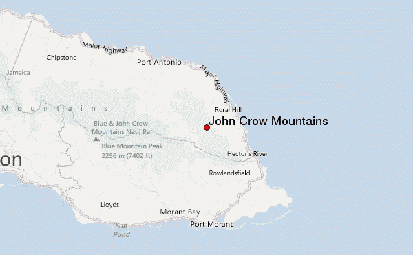 John Crow Mountains Location Map