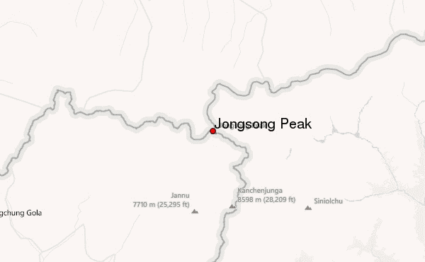 Jongsong Peak Location Map