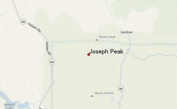 Joseph Peak Location Map