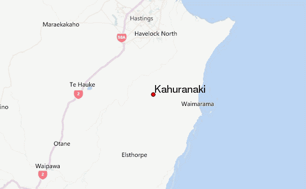 Kahuranaki Location Map