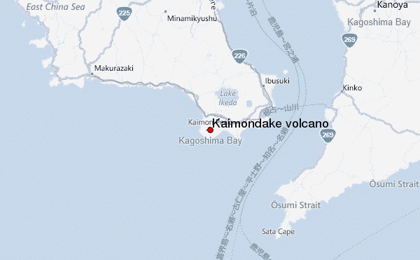 Kaimondake volcano Location Map
