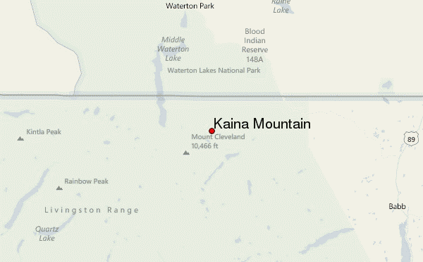 Kaina Mountain Location Map