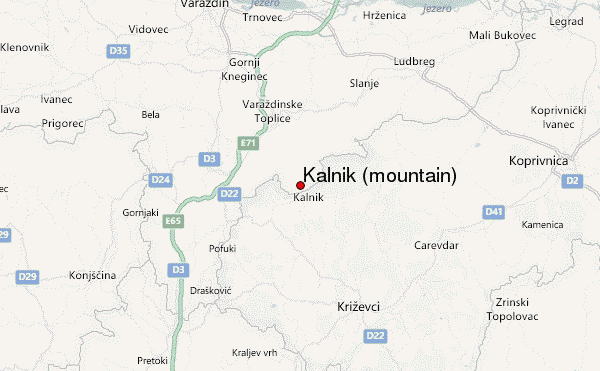 Kalnik (mountain) Location Map
