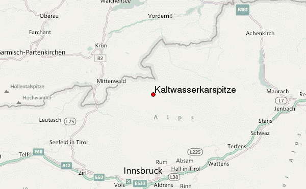 Kaltwasserkarspitze Location Map