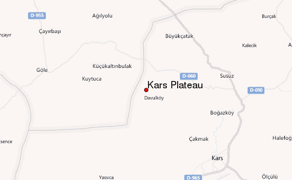 Kars Plateau Location Map