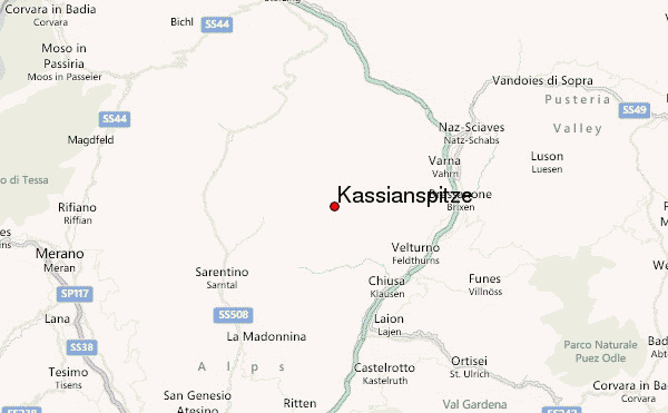 Kassianspitze Location Map