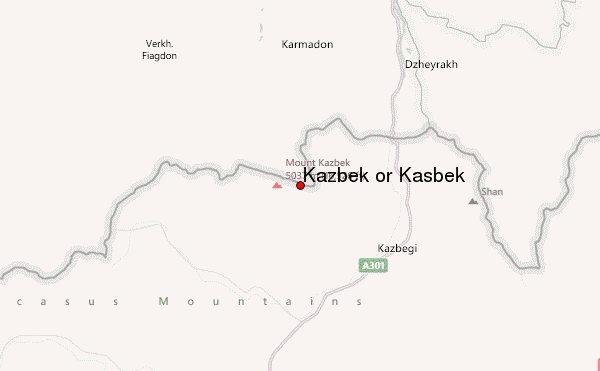 Kazbek or Kasbek Location Map