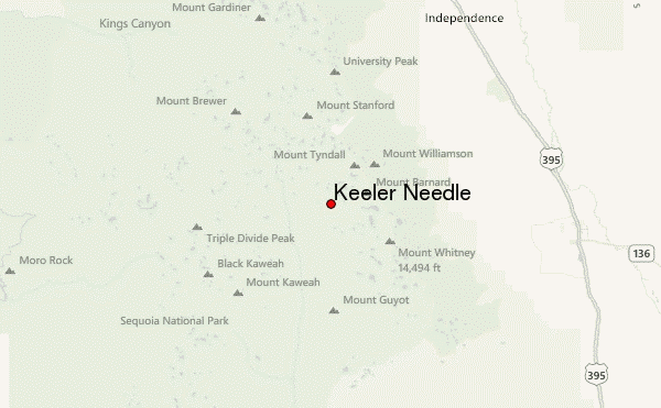Keeler Needle Location Map
