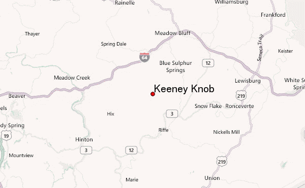 Keeney Knob Location Map