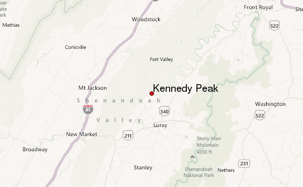 Kennedy Peak Location Map