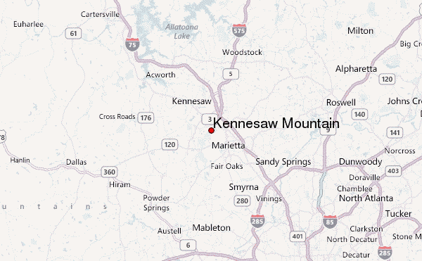 Kennesaw Mountain Location Map