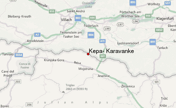 Kepa, Karavanke Location Map