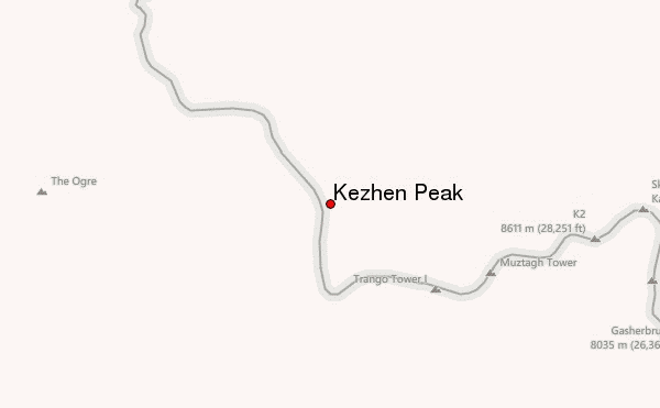 Kezhen Peak Location Map