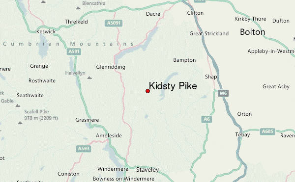 Kidsty Pike Location Map