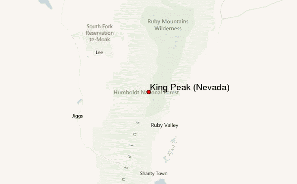 King Peak (Nevada) Location Map