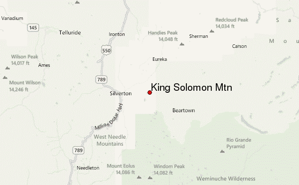 King Solomon Mtn Location Map