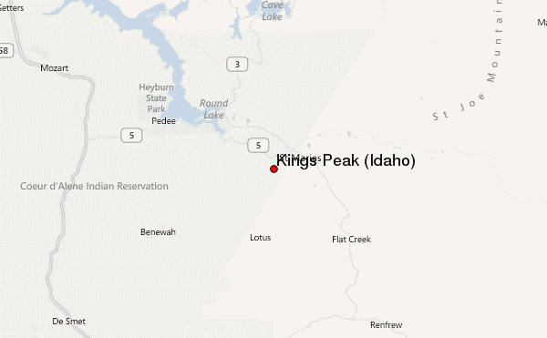 Kings Peak (Idaho) Location Map