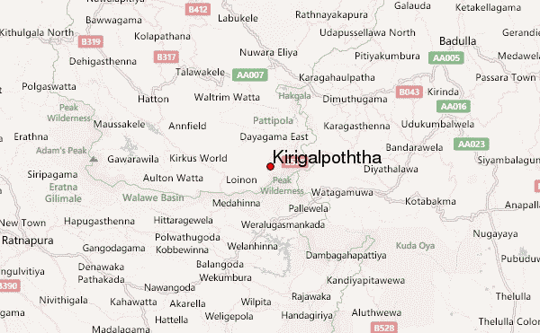 Kirigalpoththa Location Map