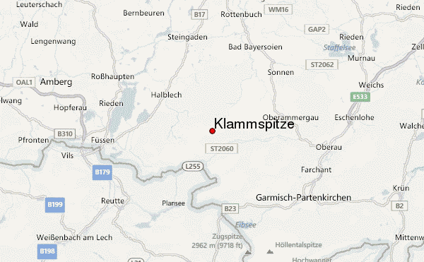 Klammspitze Location Map
