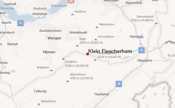Klein Fiescherhorn Location Map