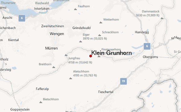 Klein Grünhorn Location Map