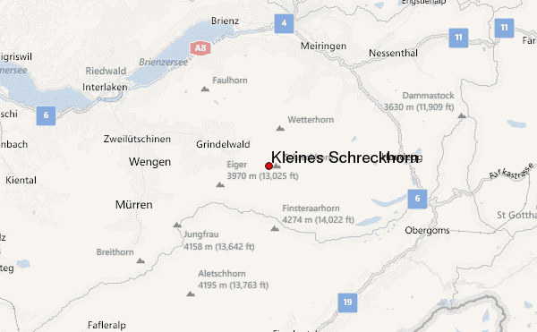 Kleines Schreckhorn Location Map