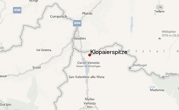 Klopaierspitze Location Map